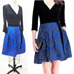 Diane Von Furstenberg DVF Womens Blue Black Jewel Wrap Dress 6
